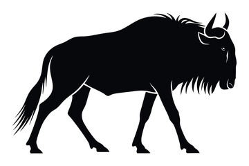 Wildebeest silhouette a striking black profile of african wildlife in motion © graphixarrow