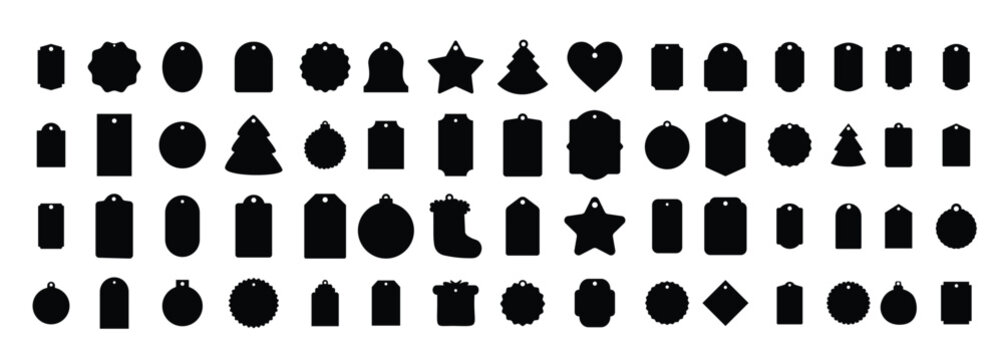 price tags and gift cards christmas tag labels set label vector illustration