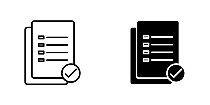 Document verification icon on white background, editable stroke svg 10