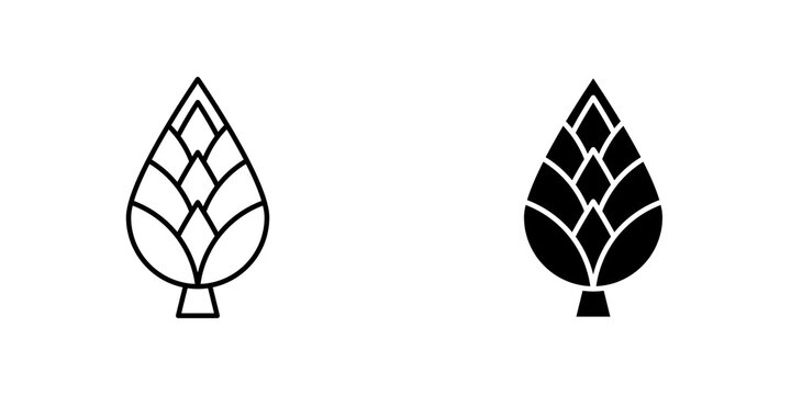 Fir cone icon on white background, editable stroke svg 10