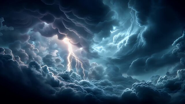 Fantasy wallpaper. A dramatic depiction of a stormy sky. The sky is filled with swirling clouds, each with a distinct color and texture. The clouds are a mix of deep blues and purples.