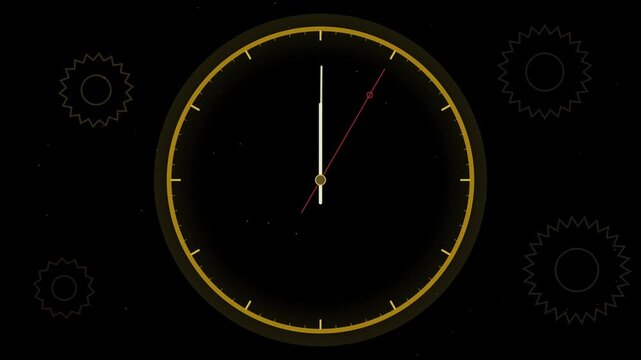 Abstract Clock Face with Gears and Time Concept.