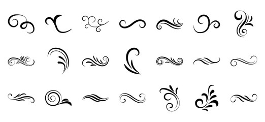 Vintage frames and scroll elements. Calligraphy swirls, swashes, floral motifs. Good for greeting cards, wedding invitations, royal certificates and graphic design © oneflock