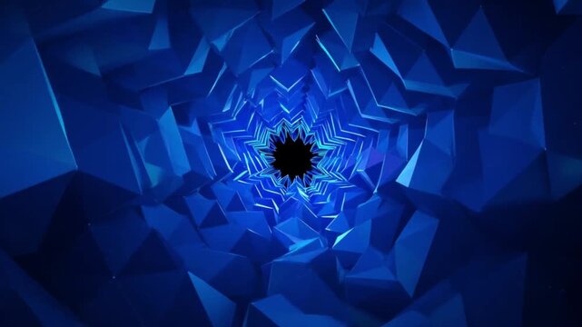 Infinite tunnel made of geometric shapes.