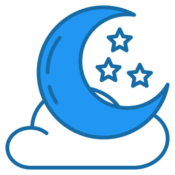 Crescent Night Icon For Design Elements