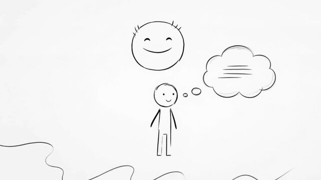 Hand-drawn doodles animating into scene.
