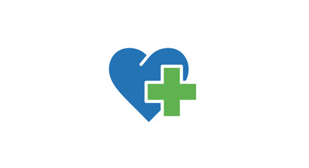Fototapeta premium A symbolic depiction of healthcare and wellness through a heart and a medical symbol