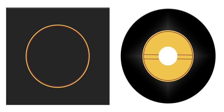 disque vinyle et pochette, clipart PNG fond transparent
