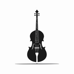 Naklejka premium Black Silhouette of a Cello