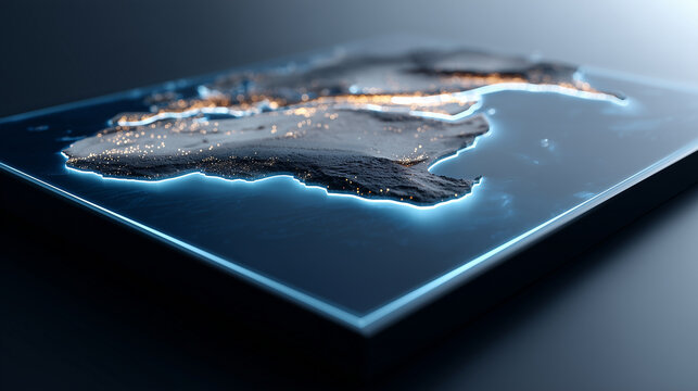 producing countries as a 3D icon, a map of the Middle East sea area, a single simple bar graph, a single minimalist small search icon or minimalist AI assistant icon, no numbers or