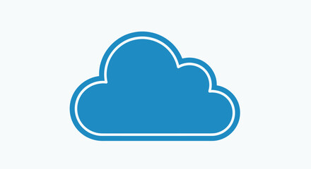 Fototapeta premium A Clean Blue Cloud Icon Against a White Background for Digital and Technological Contexts