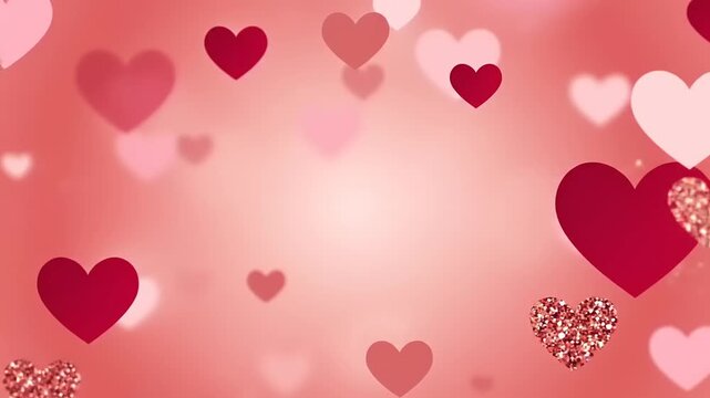 Beautiful Romantic Hearts Background Animation for Valentines Day.
