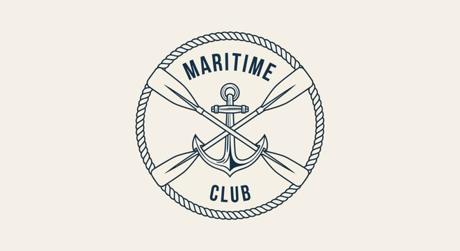 Maritime Club Anchor Emblem Design.