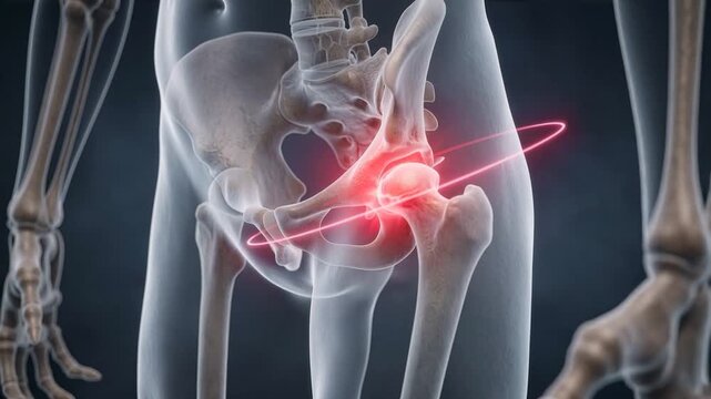Understanding hip joint movement with 3D animation showing joint function and range of motion