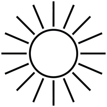 Sun icon with radiating rays astronomy sunlight geometric minimalist