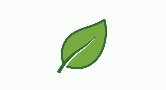 Simple illustration of a green leaf for nature, ecology, and environmentalism concepts
