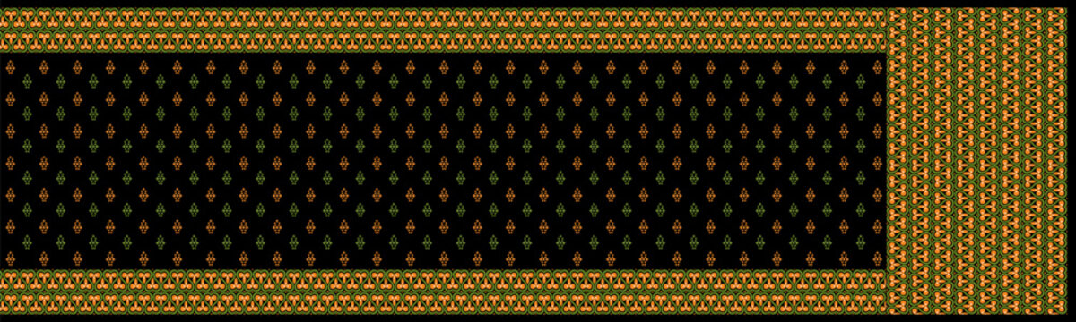 Black and Gold Geometric Pattern sari Background