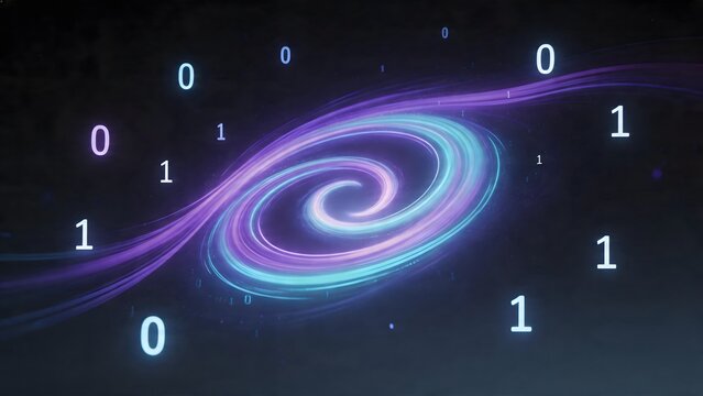 Digital spiral with binary numbers