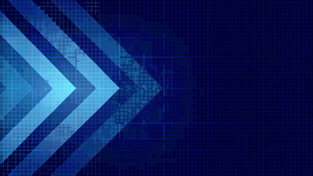 abstract blue arrow background with geometric squares and a technological digital design high quality professional detailed modern elegant