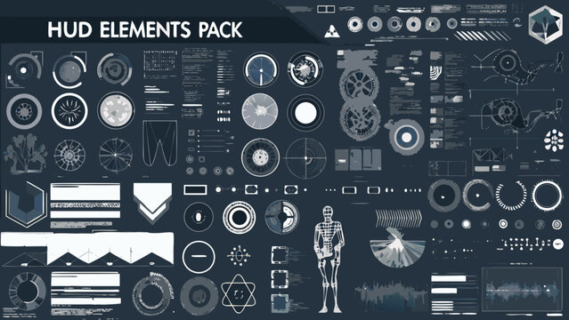 hud elements pack a comprehensive monochrome white and gray interface design collection for user interfaces high quality professional