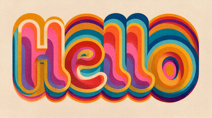 Obraz premium Hello groovy retro bubble font for vintage 70s style poster and hippie aesthetic design alphabet Stock Vector