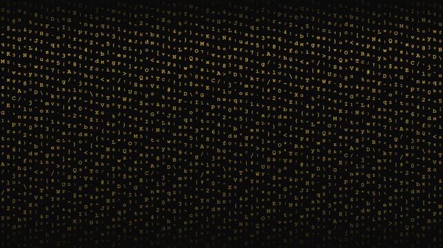Typewriter Character Rain Seamless Loop &mdash; Abstract Typography Background 4K