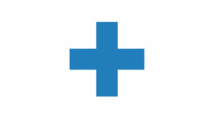 Obraz premium A graphic visualization of a blue plus sign isolated on a clean white background