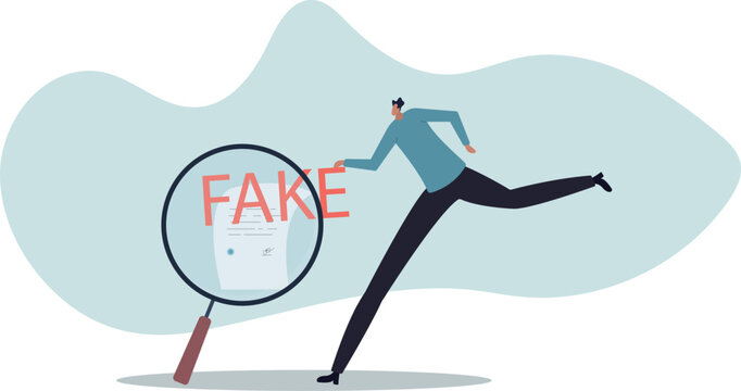 Fake document, wrong information verification or fake news inspection, fraud and illegal reports.human life and situation.
