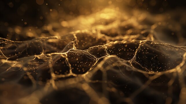 Morgellons disease: 3D rendered microscopic landscape of human skin surface with mysterious thread-like fiber structures emerging from pores