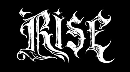 Fototapeta premium Rise Back modern blackletter font with decorative gothic style for tattoo art and street fashion Stock Vector