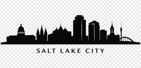 Black silhouette of salt lake city skyline © MdshakiburRahman