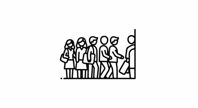 Line of people waiting