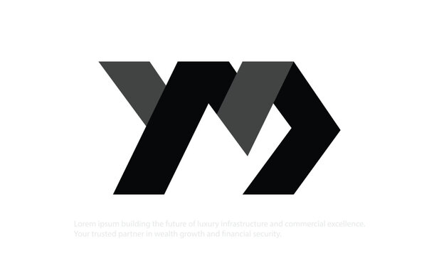 Letter wm or mw vector logo template design