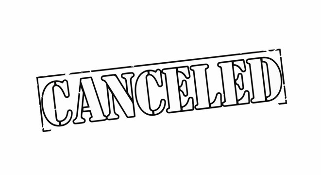 Black stamp with the word "CANCELED" in capital letters