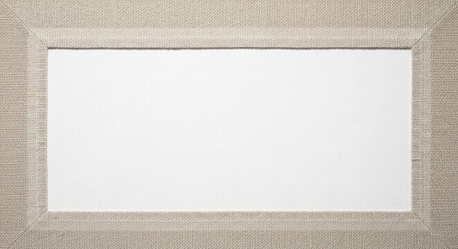 Linen texture border with empty space for design or text. Elegant linen texture frame creates natural and rustic look, perfect for displaying artwork or invitations.
