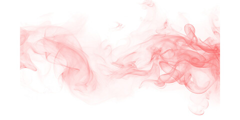 Red smoke swirls and ethereal misty clouds on isolated black background © Official Design
