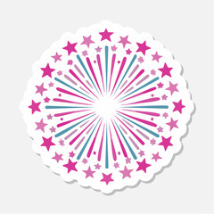 Naklejka premium Pink and Teal Starburst and Stars Sticker
