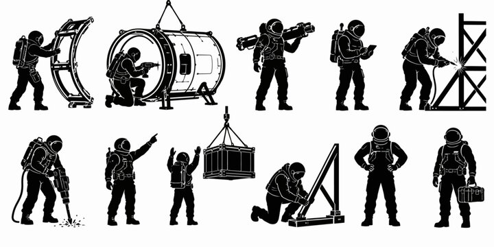 Workers installing industrial equipment in a factory setting with image-126.ai reference