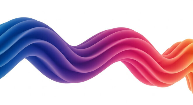 Abstract colorful wavy shape with gradient colors.