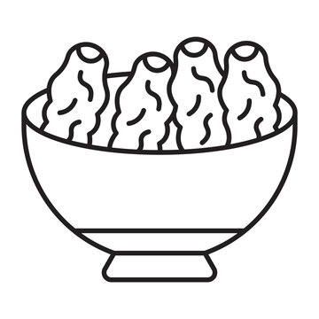 Dates bowl Vector Line Icon Design