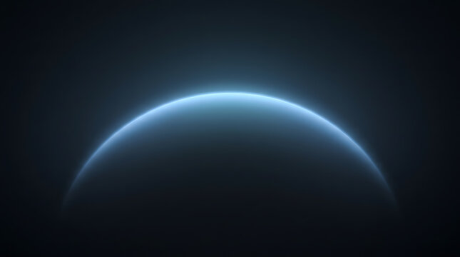 Abstract glowing blue arc against a dark star-filled background outer space deep space digital art science fiction abstract universe ethereal mysterious celestial astronomy dreamlike