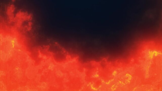 Intense red and orange abstract plasma texture with a dark central void