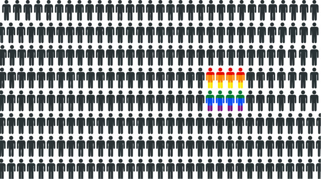 Diverse group of people standing together.