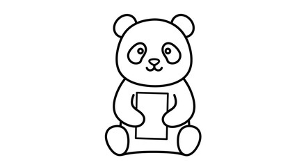 Fototapeta premium Cute panda bear holding a puzzle piece.