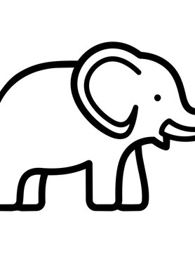 A cartoon elephant with big ears.