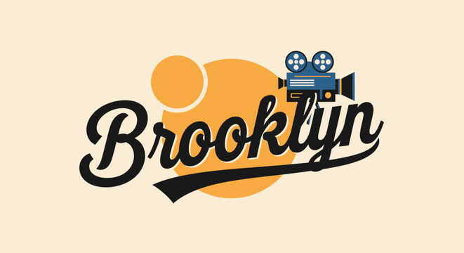 Brooklyn film logo with vintage camera icon and sun graphic