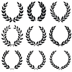 Obraz premium Professional Laurel Wreath Award and Victory Logo Set for Achievement Branding