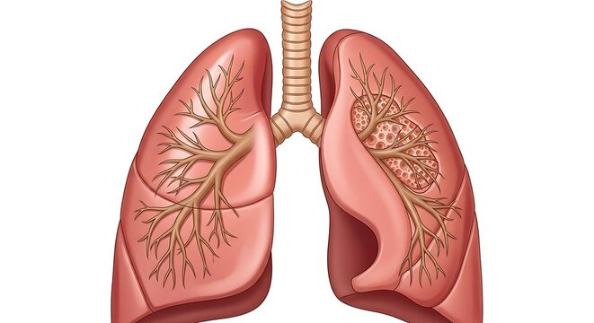 Human lungs anatomy medical illustration.