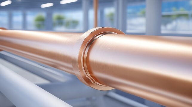 Underground geothermal cooling system for data center revealed in cutaway view, heat exchange pipes transferring excess warmth into sustainable heating network beneath facility, ideal for renewable