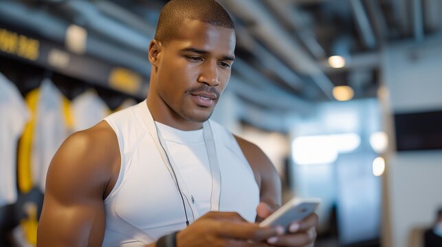 Professional athlete reviewing performance metrics from smart clothing sensors post-training, compression gear displaying real-time muscle activity data in locker room environment, perfect for